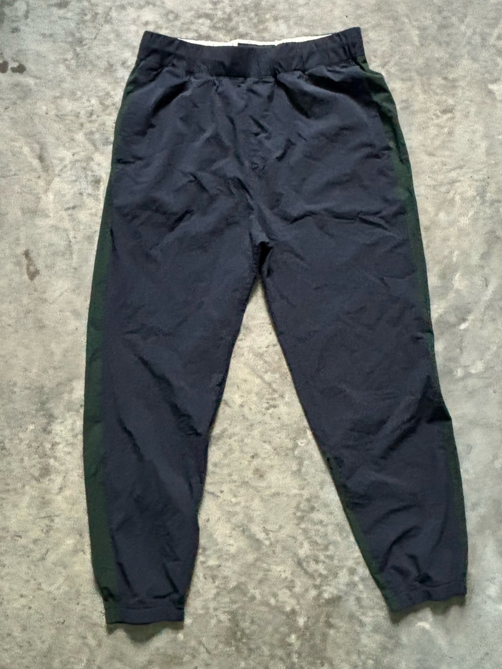 Abercrombie & Fitch Mens Black Relaxed Jogger Pants Green Side Panels Size M